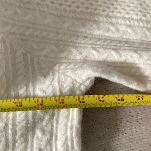 Madewell cable Winslow mockneck pullover antique cream size M Alpaca blend - Picture 9 of 9